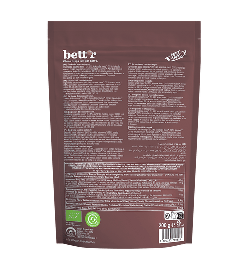 BIO CHOCO DROPS Sötét, 66% perui kakaó