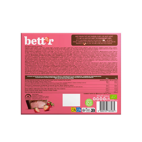 Organic Strawberry Chocolate Butter Cups Box Bett'r 156g