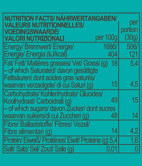 Organikus szelet chiával és kókuszdióval
