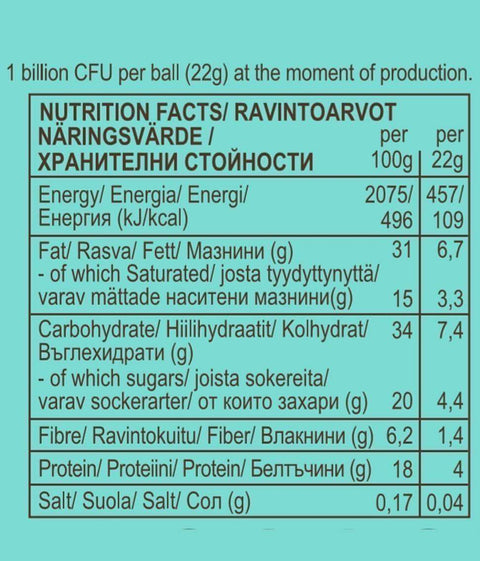 Bio kókusz- és guaranagolyó élő kultúrákkal