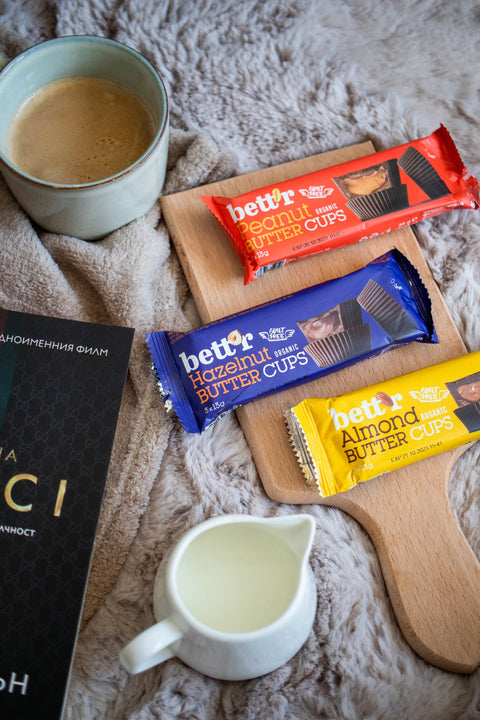 Organic Bett'r Nut Butter Cups Mix Box - mogyoró, mandula és földimogyoró