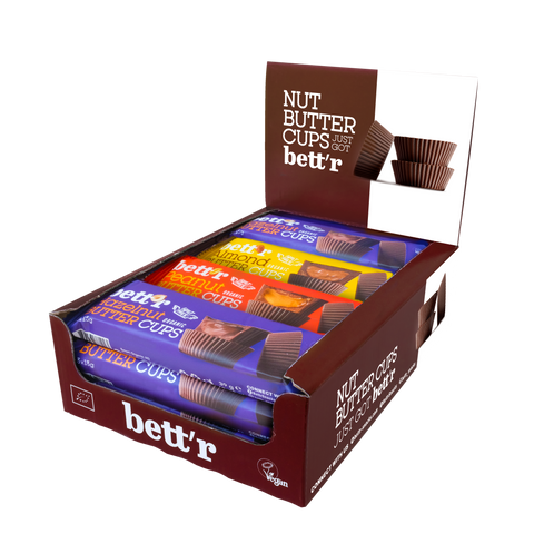 Organic Bett'r Nut Butter Cups Mix Box - mogyoró, mandula és földimogyoró
