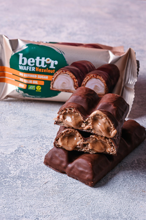 Bio gofriszelet mogyorókrémmel